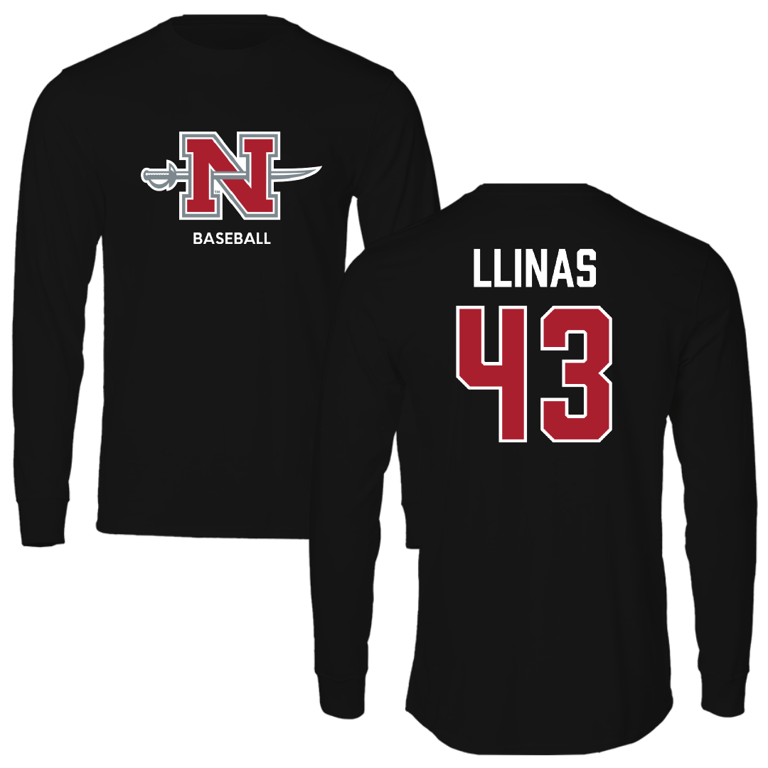 Nicholls State University Baseball Black Mascot Performance Long Sleeve - #43 Alexander Llinas
