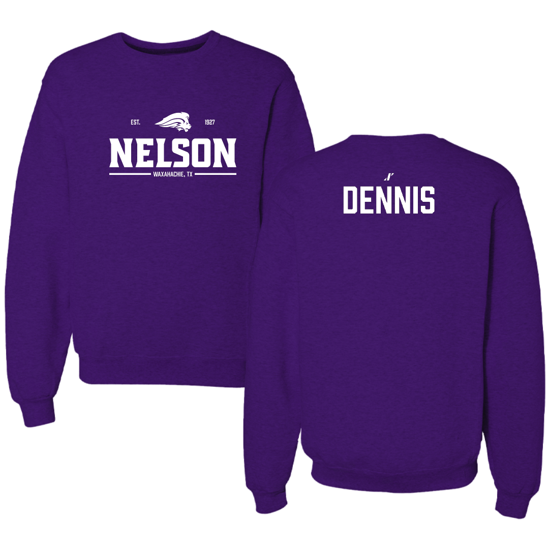 Nelson University Baseball Purple General Crewneck - Caleb Dennis
