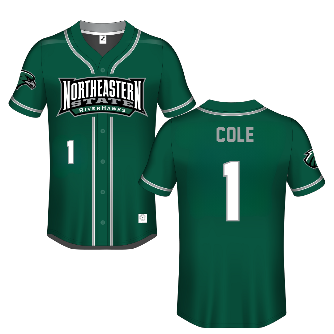 Northeastern State University Green Button-Down Jersey - Madalyn Cole