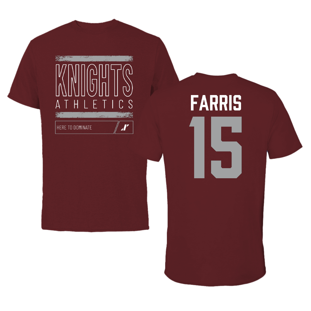 Southern Virginia University Baseball Maroon Dominate Performance Tee - #15 Ryan Farris