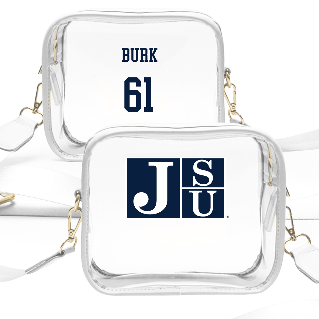 Jackson State University Football White Clear Stadium Bag - #61 Cyson Burk