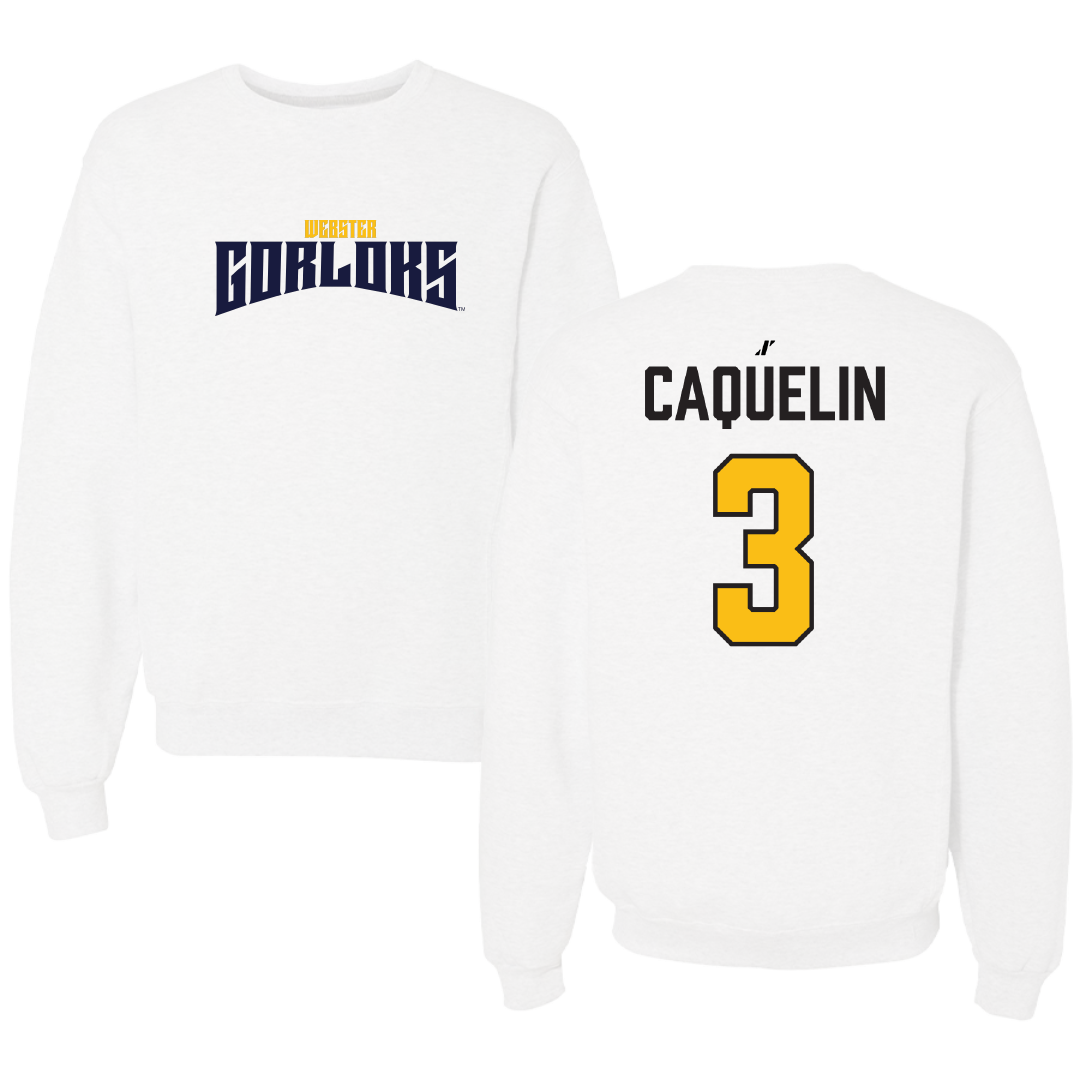 Webster University Basketball (W) White Classic Crewneck - #3 Akaela Caquelin