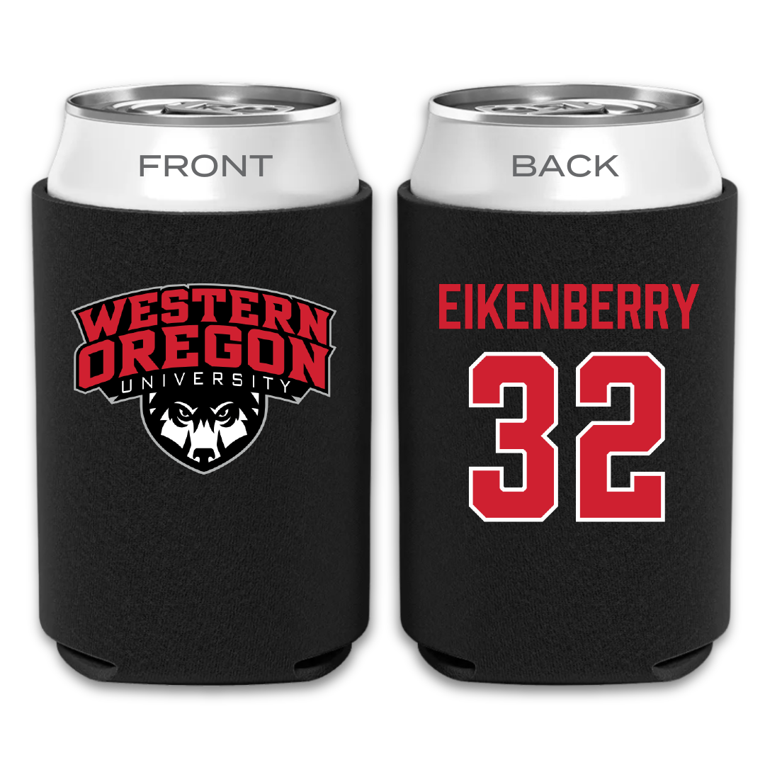 Western Oregon University Basketball (M) Black Can Cooler - #32 Graham Eikenberry