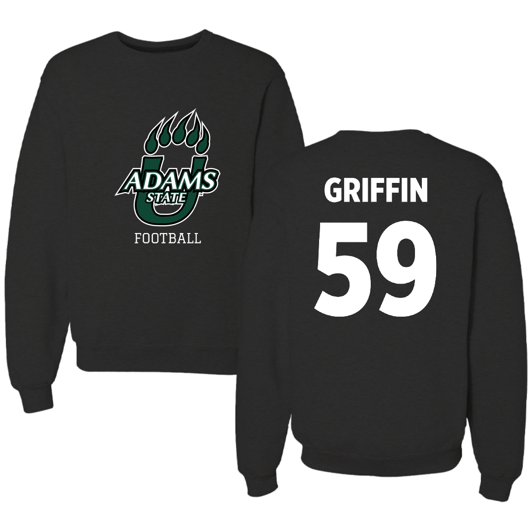 Adams State University Football Black State Crewneck - #59 Tyler Griffin