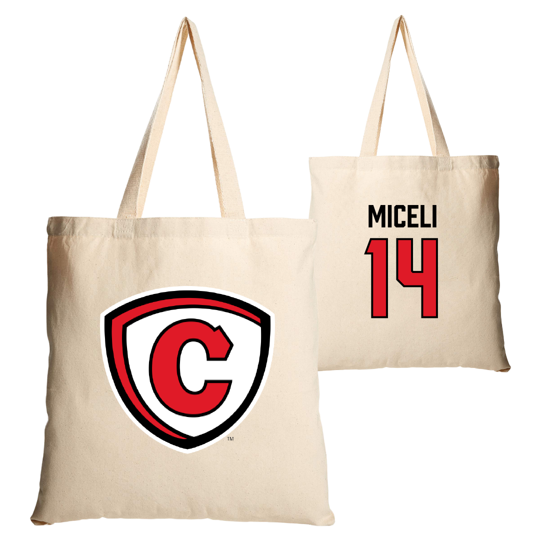 Carthage College Soccer (M) Tan Canvas Tote Bag - #14 Theron Miceli