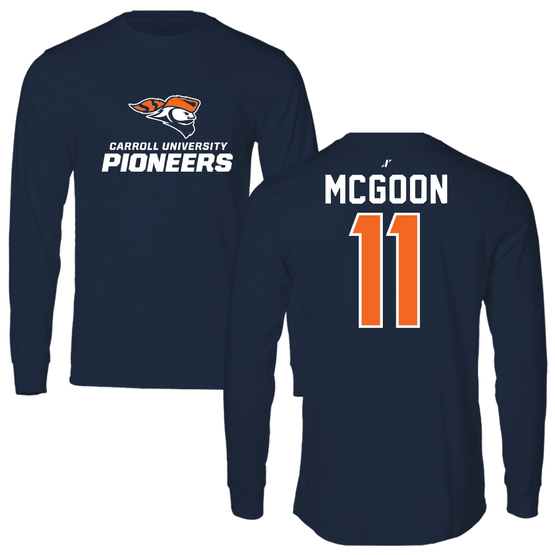 Carroll University Lacrosse Navy Performance Long Sleeve - #11 Sam McGoon