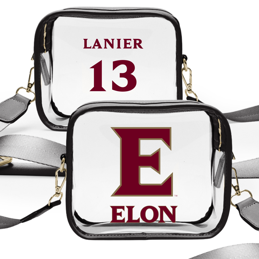 Elon University Volleyball (W) Black Clear Stadium Bag - #13 Cameron Lanier