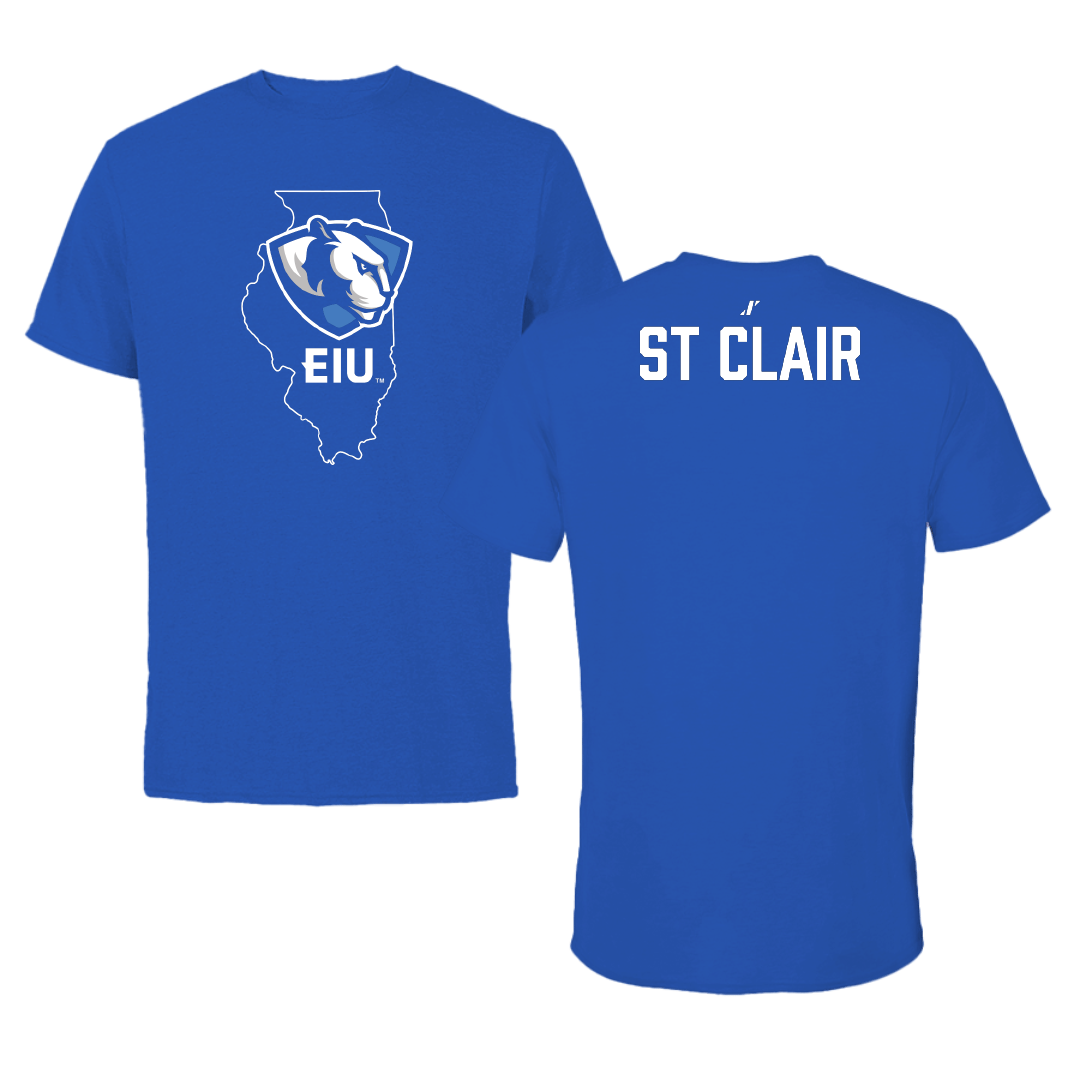 Eastern Illinois University TF and XC Blue State Performance Tee - Maxwell St Clair