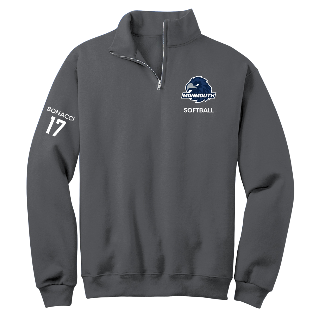 Monmouth University Softball Dark Gray Quarter-Zip - #17 Izzy Bonacci