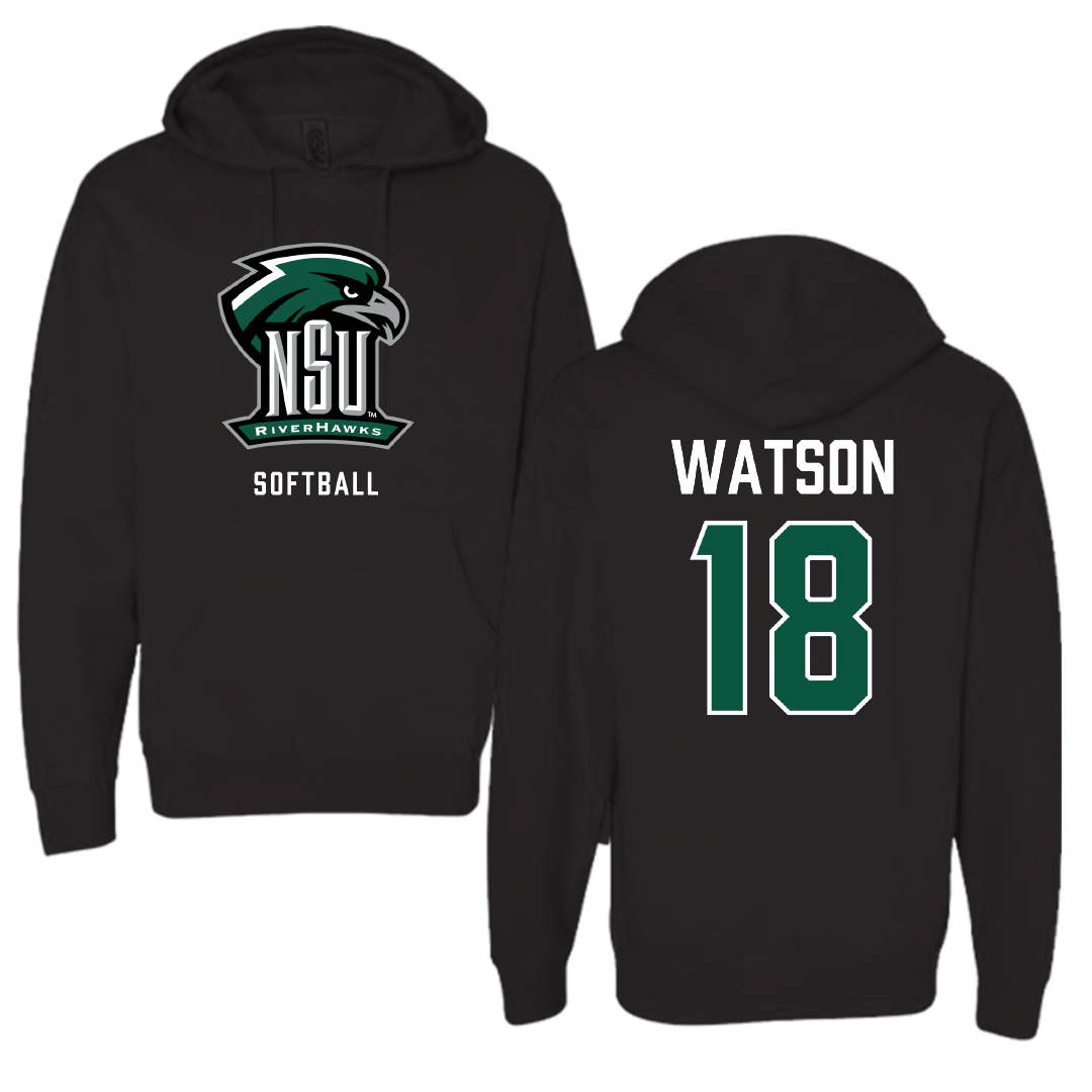 Northeastern State University Softball Black NSU Hoodie - #18 Peyton Watson
