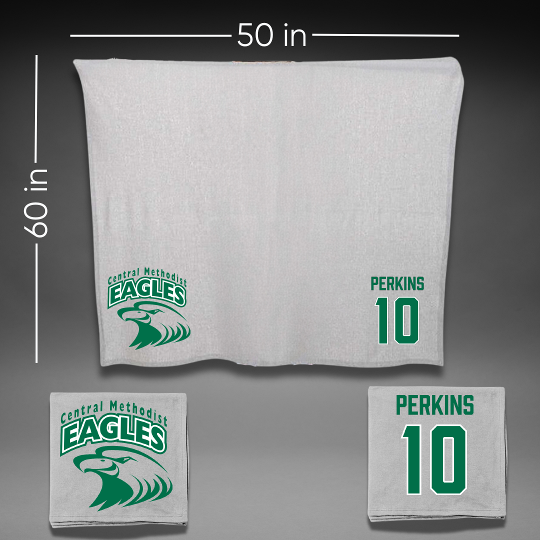 Central Methodist University Basketball Gray Blanket - #10 Markus Perkins