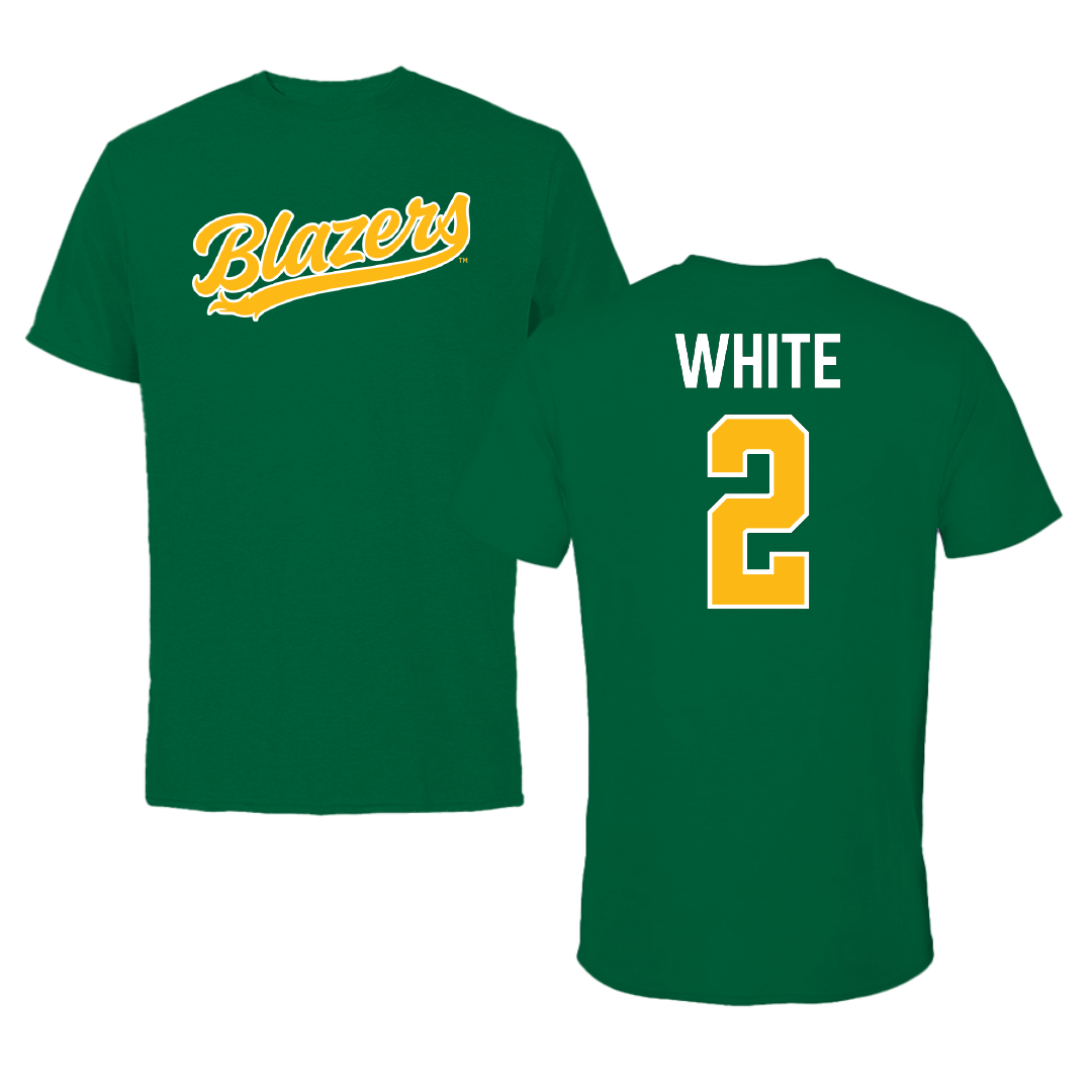 University of Alabama at Birmingham Baseball Green Performance Tee - #2 Mayes White