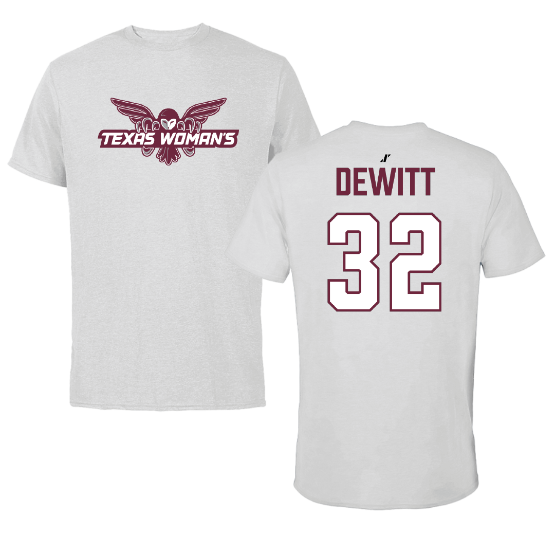 Texas Woman's University Soccer (W) Light Gray Tee - #32 Iris DeWitt