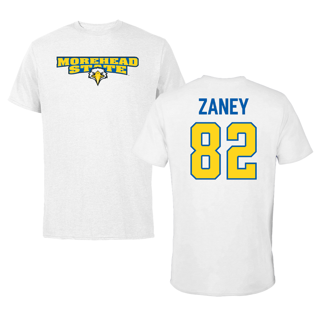 Morehead State University Football White Tee - #82 Michael Zaney