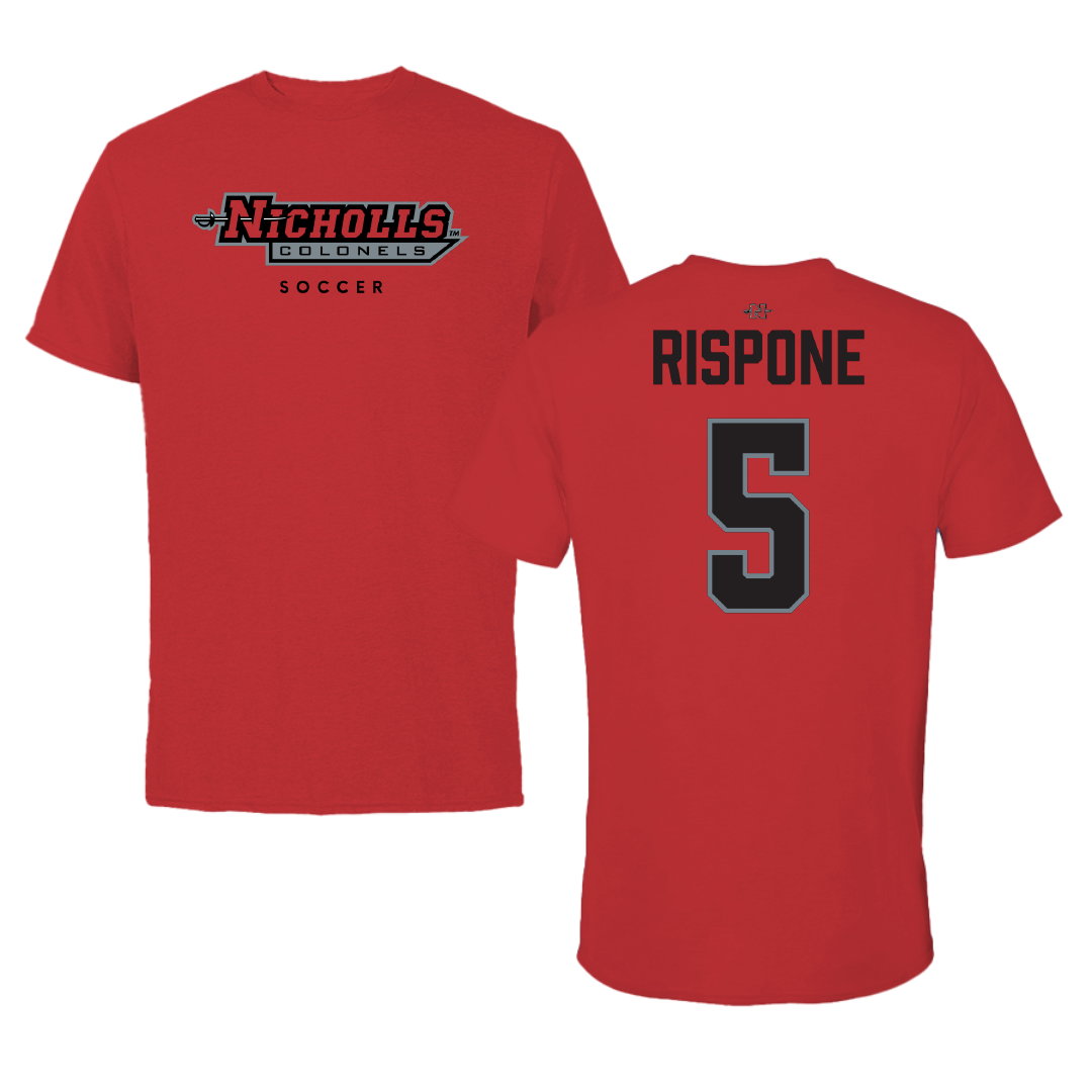 Nicholls State University Soccer (W) Red Tee - #5 Angelina Rispone