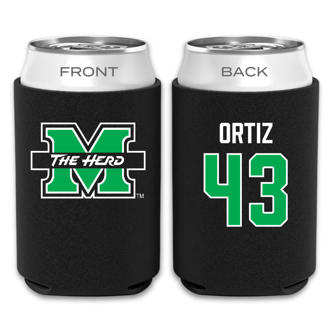 Marshall University Football Black Can Cooler - #43 Chase Ortiz