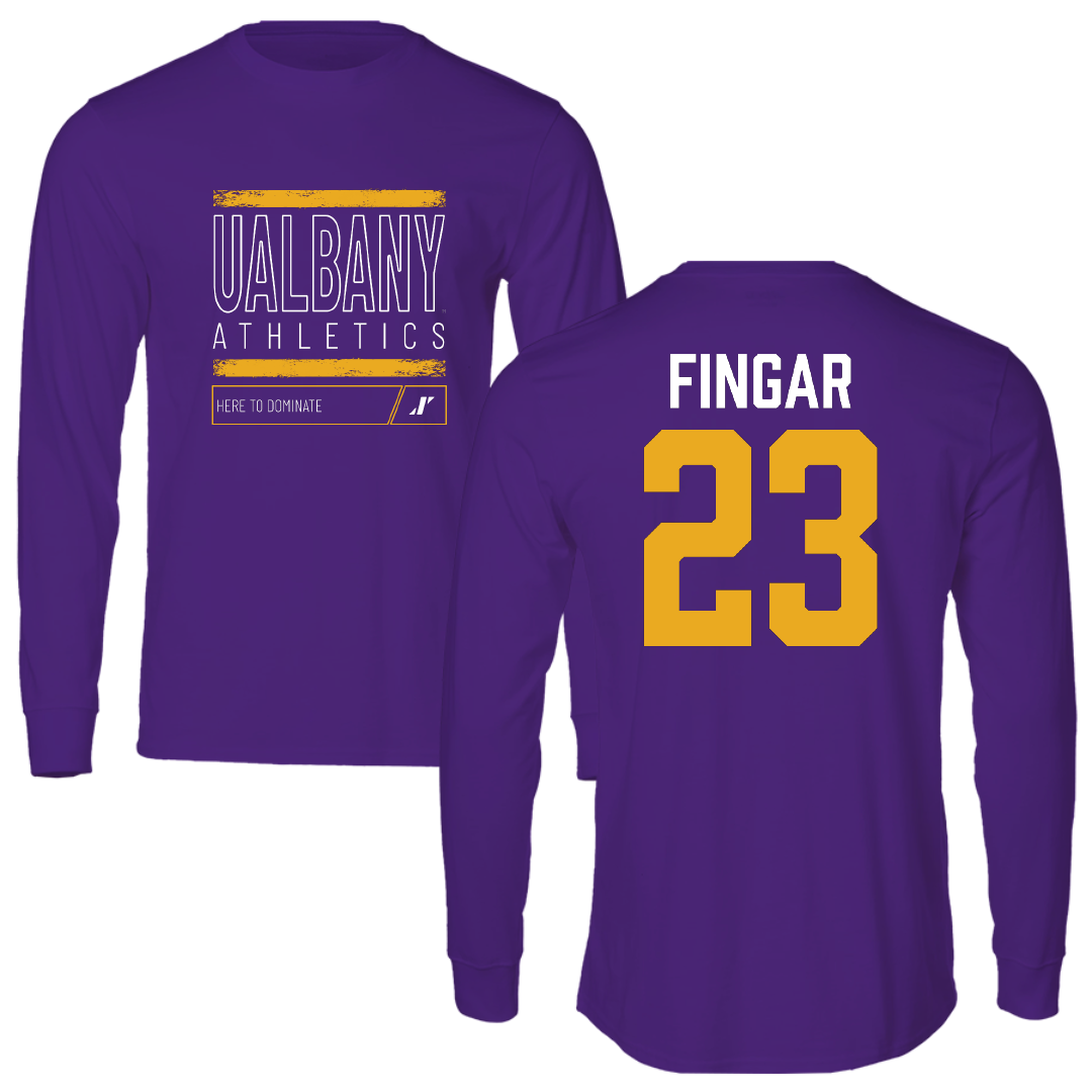 University at Albany Lacrosse Purple Dominate Long Sleeve - #23 Conner Fingar