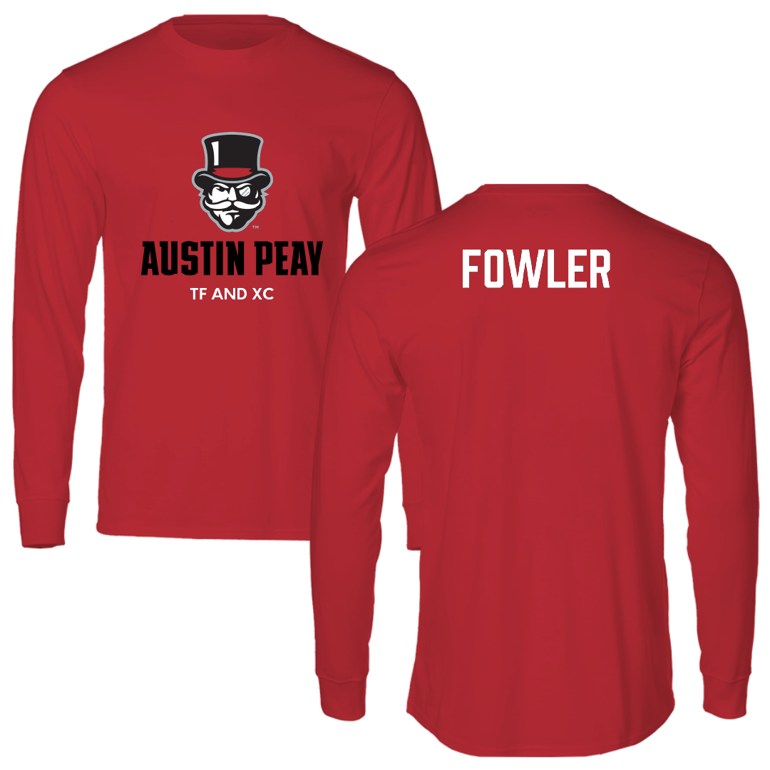 Austin Peay State University TF and XC Red Mascot Performance Long Sleeve - Jackson Fowler