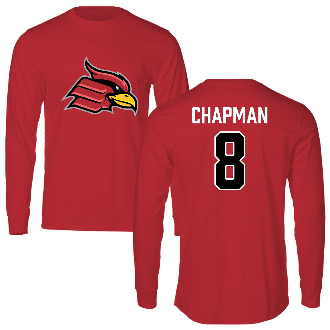 Wheeling University Football Red Performance Long Sleeve - #8 Marcell Chapman