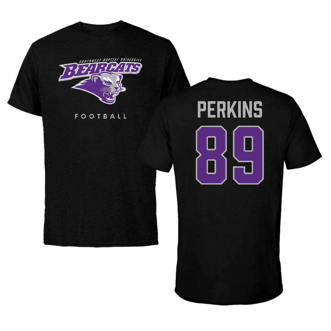 Southwest Baptist University Football Black Tee - #89 James Perkins