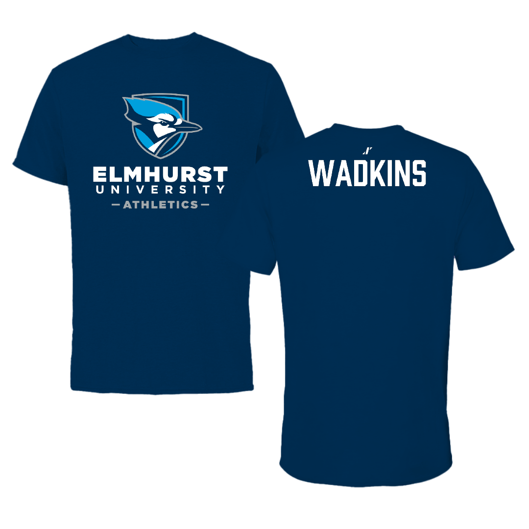 Elmhurst University Football Navy Performance Tee - Logan Wadkins