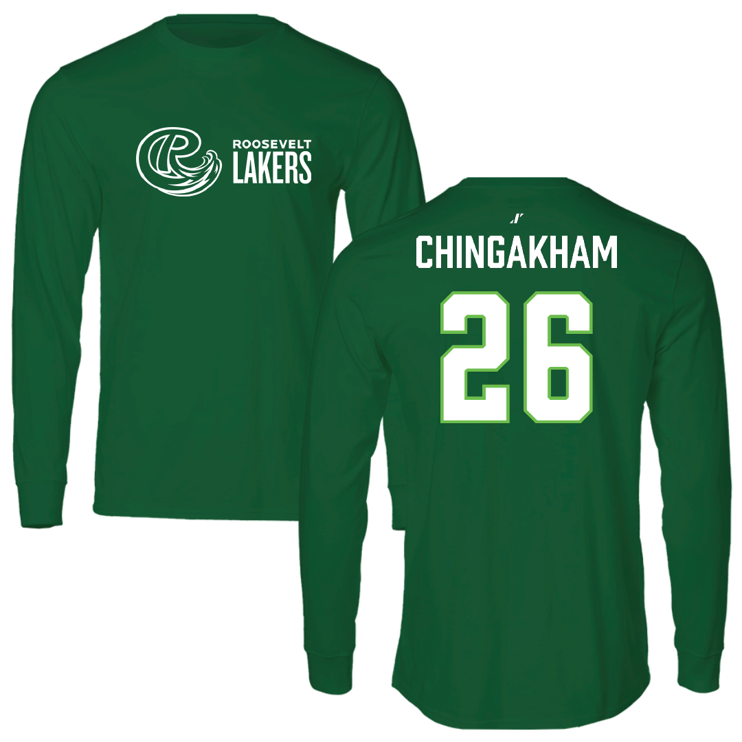Roosevelt University Soccer Green Performance Long Sleeve - #26 Arya Chingakham