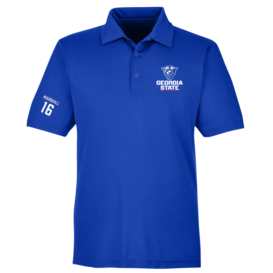 Georgia State University Football Blue Polo - #16 Jaylin Marshall