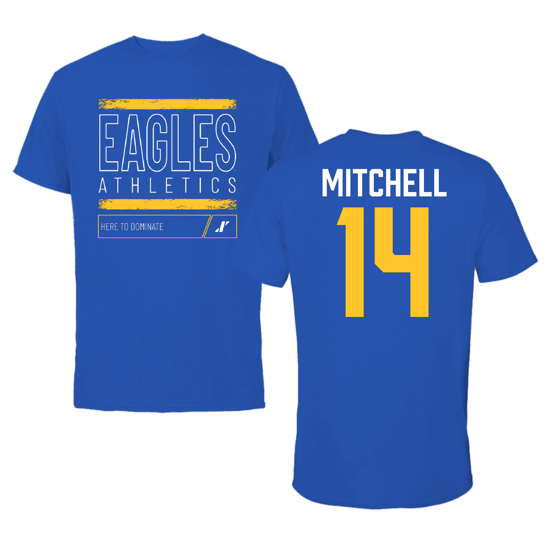 Williams Baptist University Softball Blue Dominate Tee - #14 Sutton Mitchell