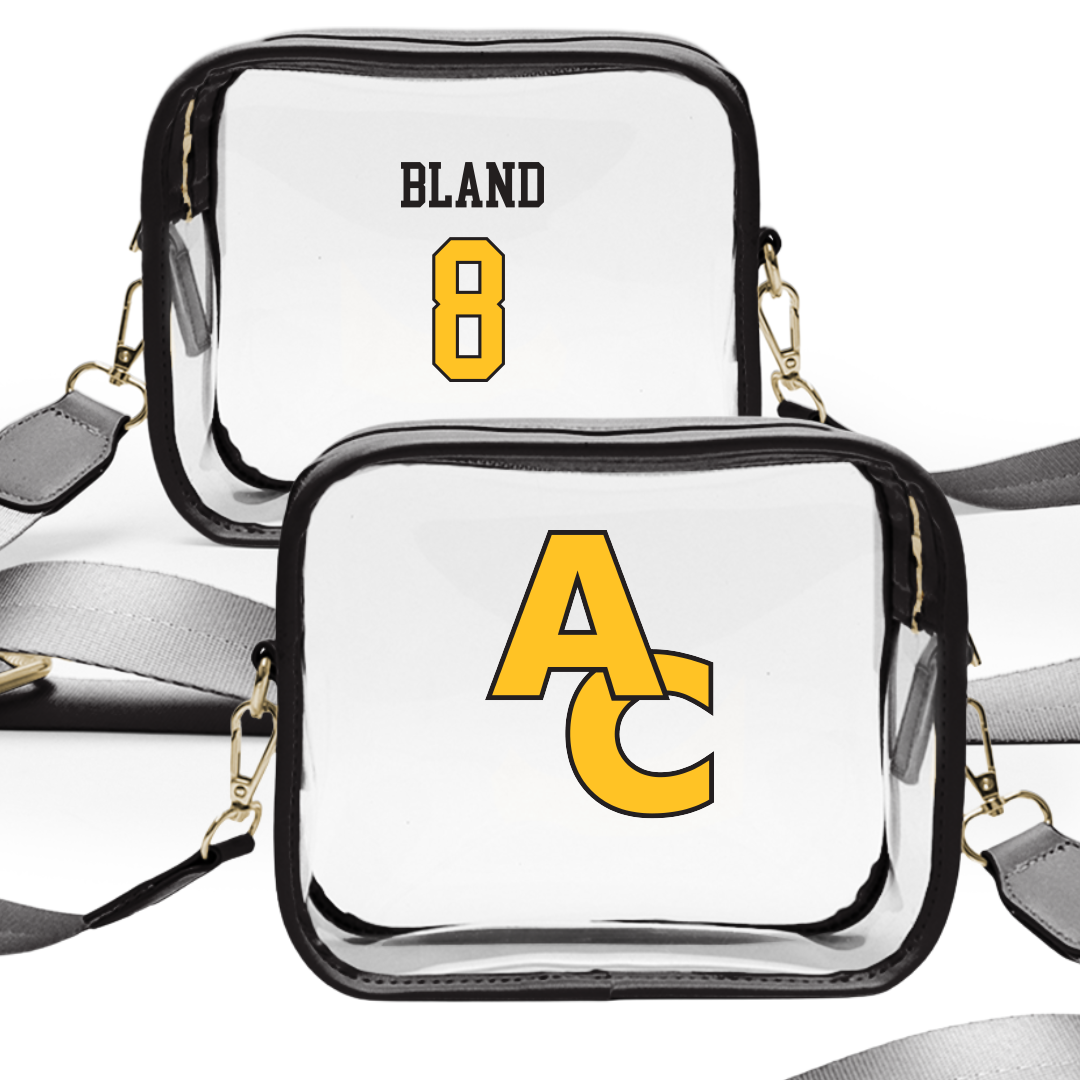 Adrian College Baseball Black Clear Stadium Bag - #8 Justin Bland