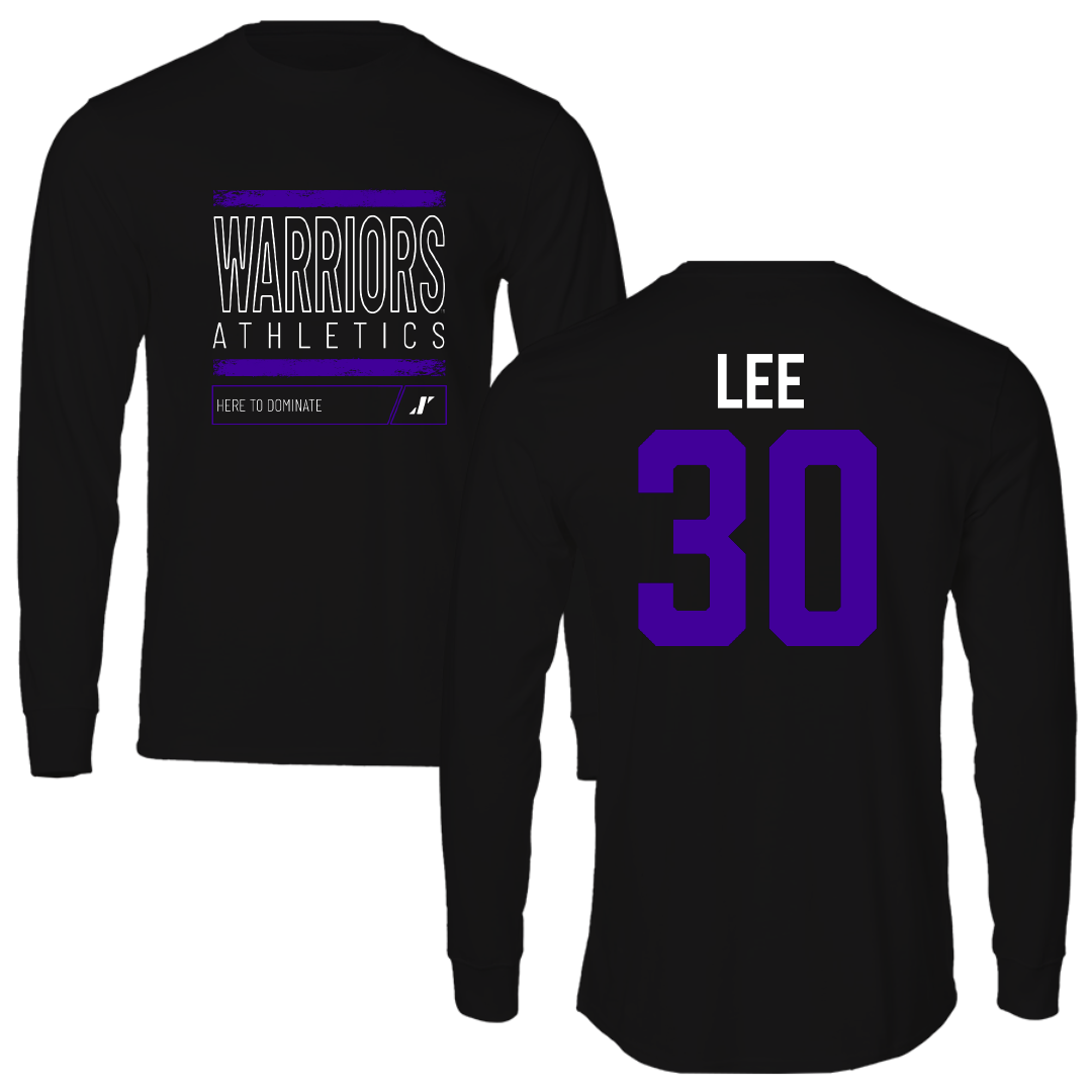 Winona State University Baseball Black Dominate Performance Long Sleeve - #30 Peyton Lee