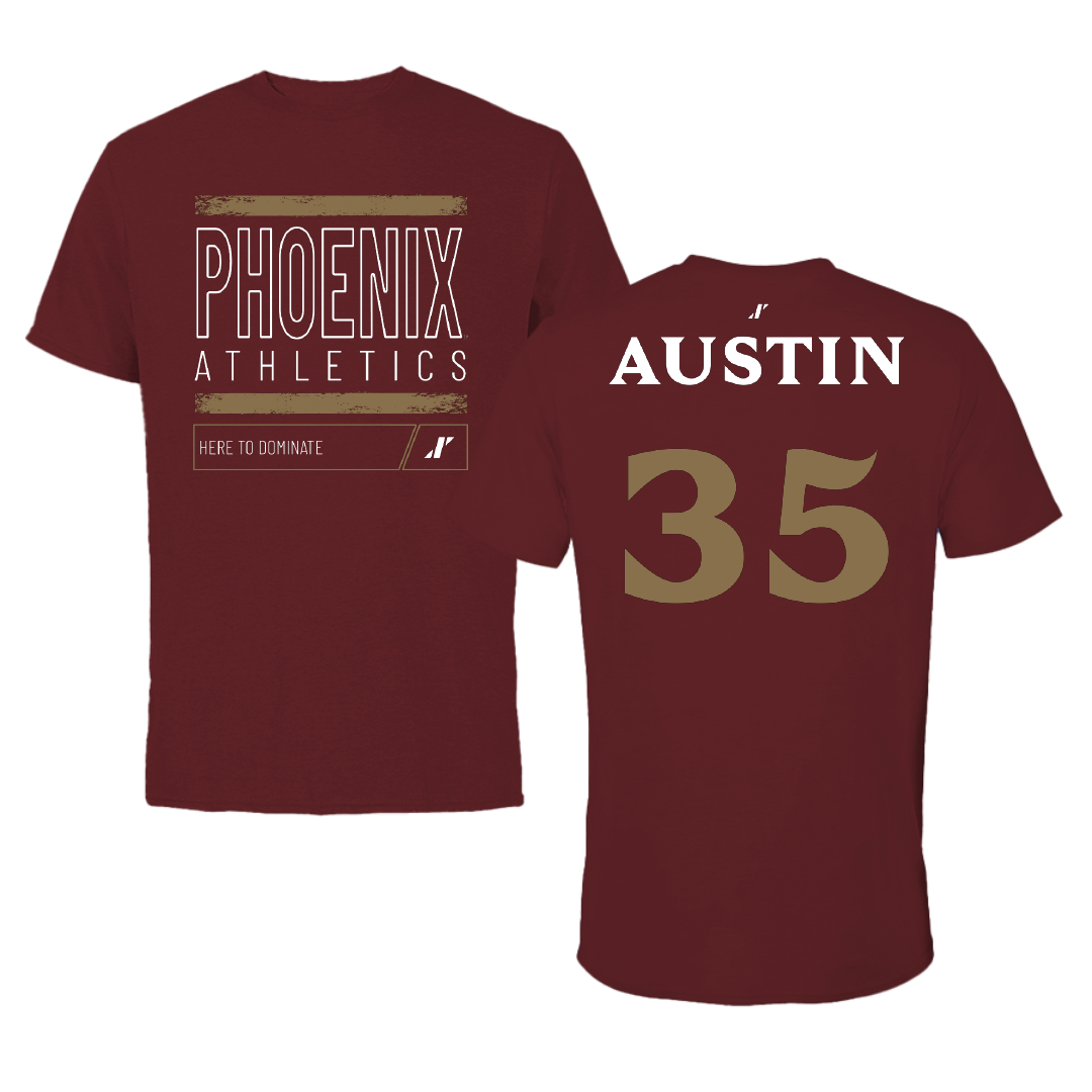 Elon University Lacrosse Maroon Dominate Performance Tee - #35 Lillian Austin