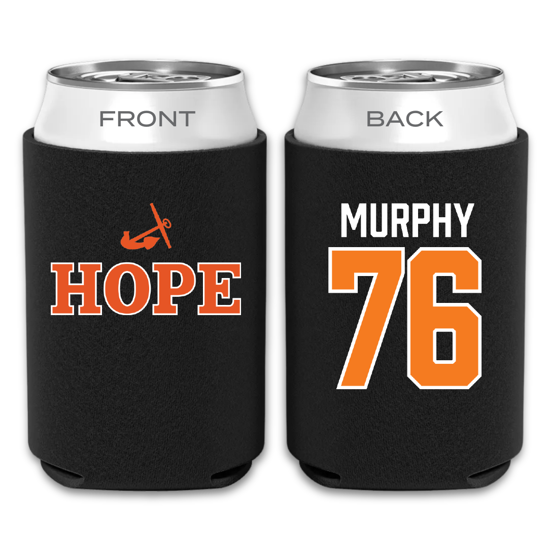 Hope College Football Black Can Cooler - #76 Ethan Murphy