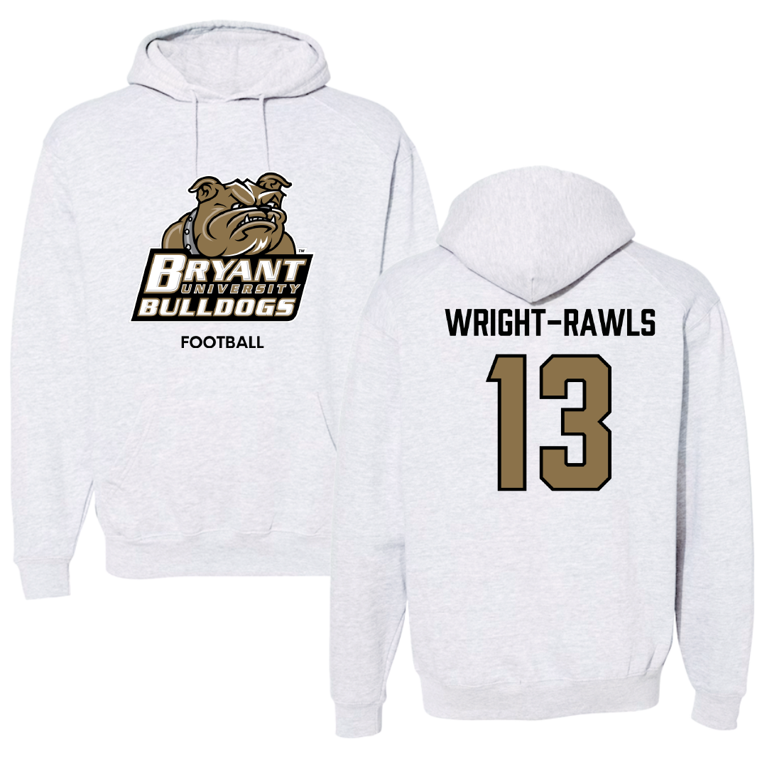 Bryant University Football Light Gray Hoodie - #13 Taylor Wright-Rawls