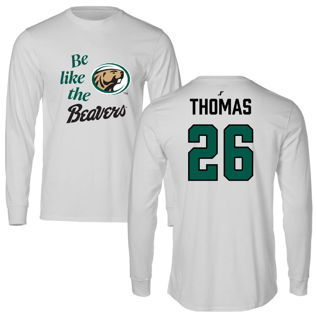 Bemidji State University Football Light Gray Be Like Us Performance Long Sleeve - #26 Tyrell Thomas