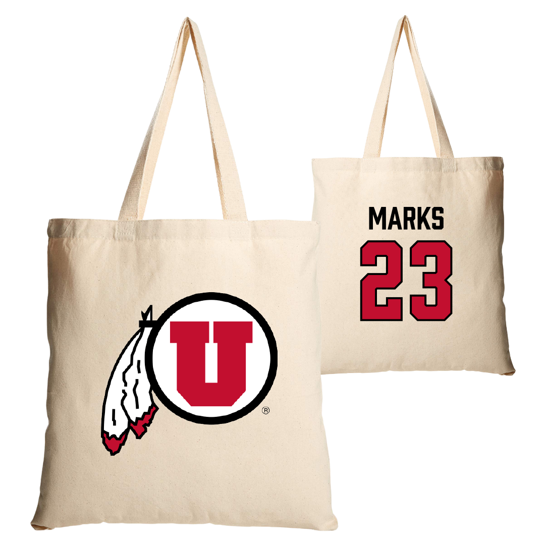 University of Utah Football Tan Canvas Tote Bag - #23 Faybian Marks