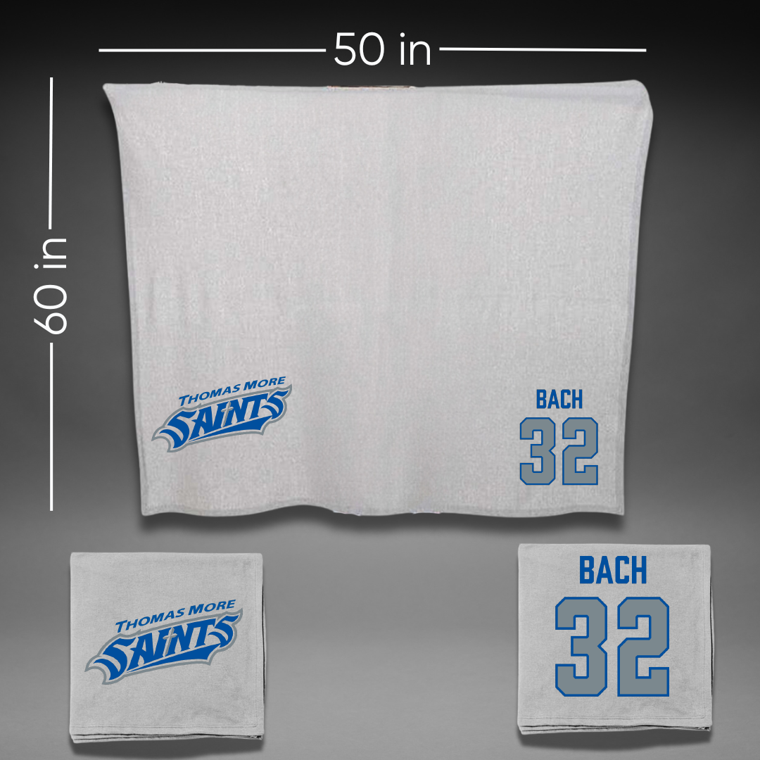 Thomas More University Baseball Gray Blanket - #32 Keeton Bach