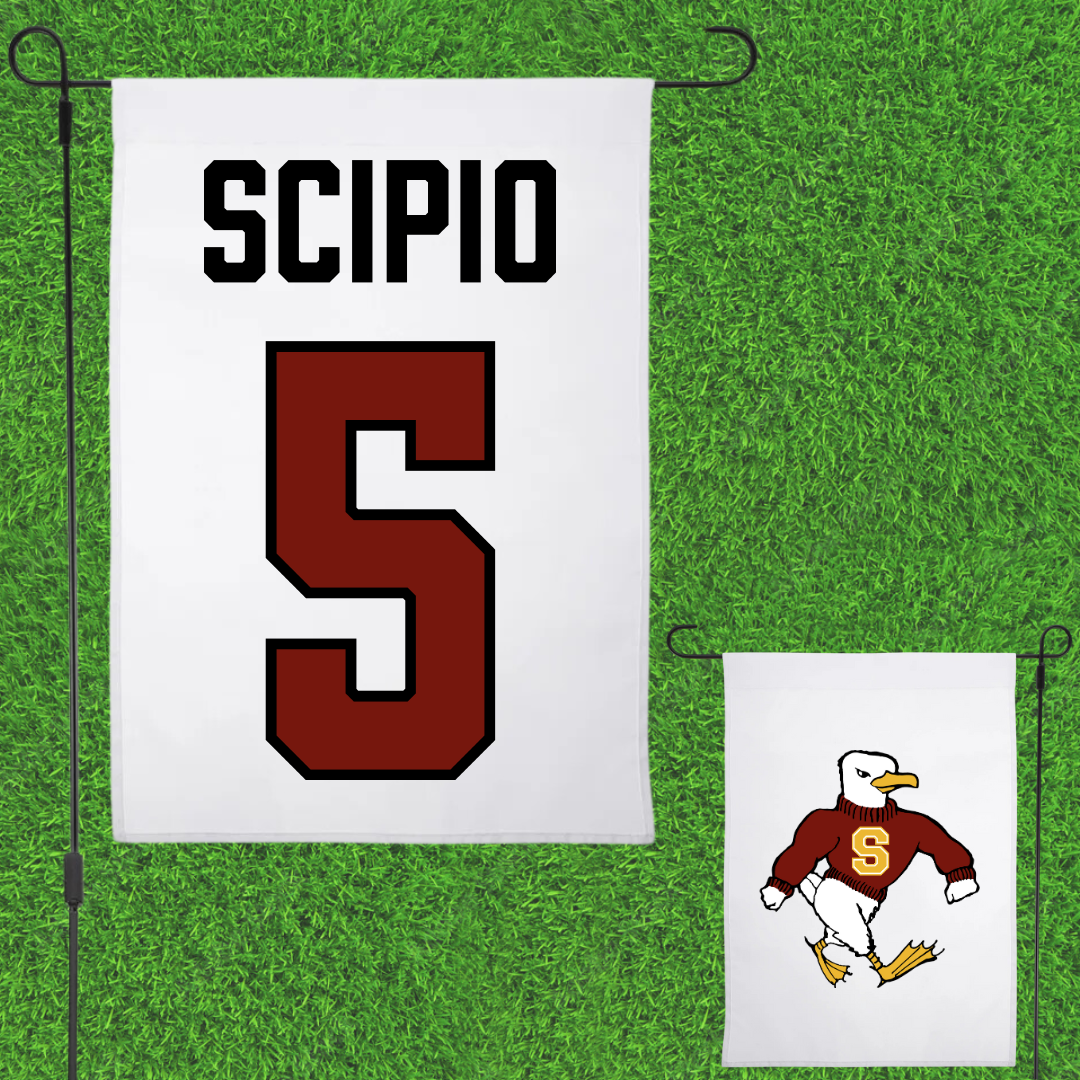 Salisbury University Football White Garden Flag - #5 Jordan Scipio