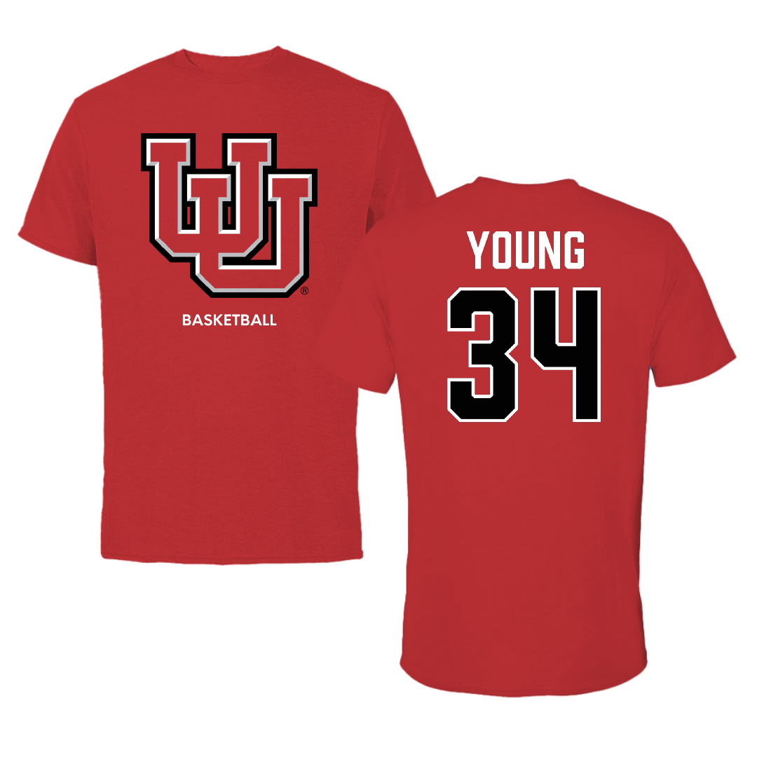 University of Utah Basketball (W) Red Performance Tee - #34 Dasia Young