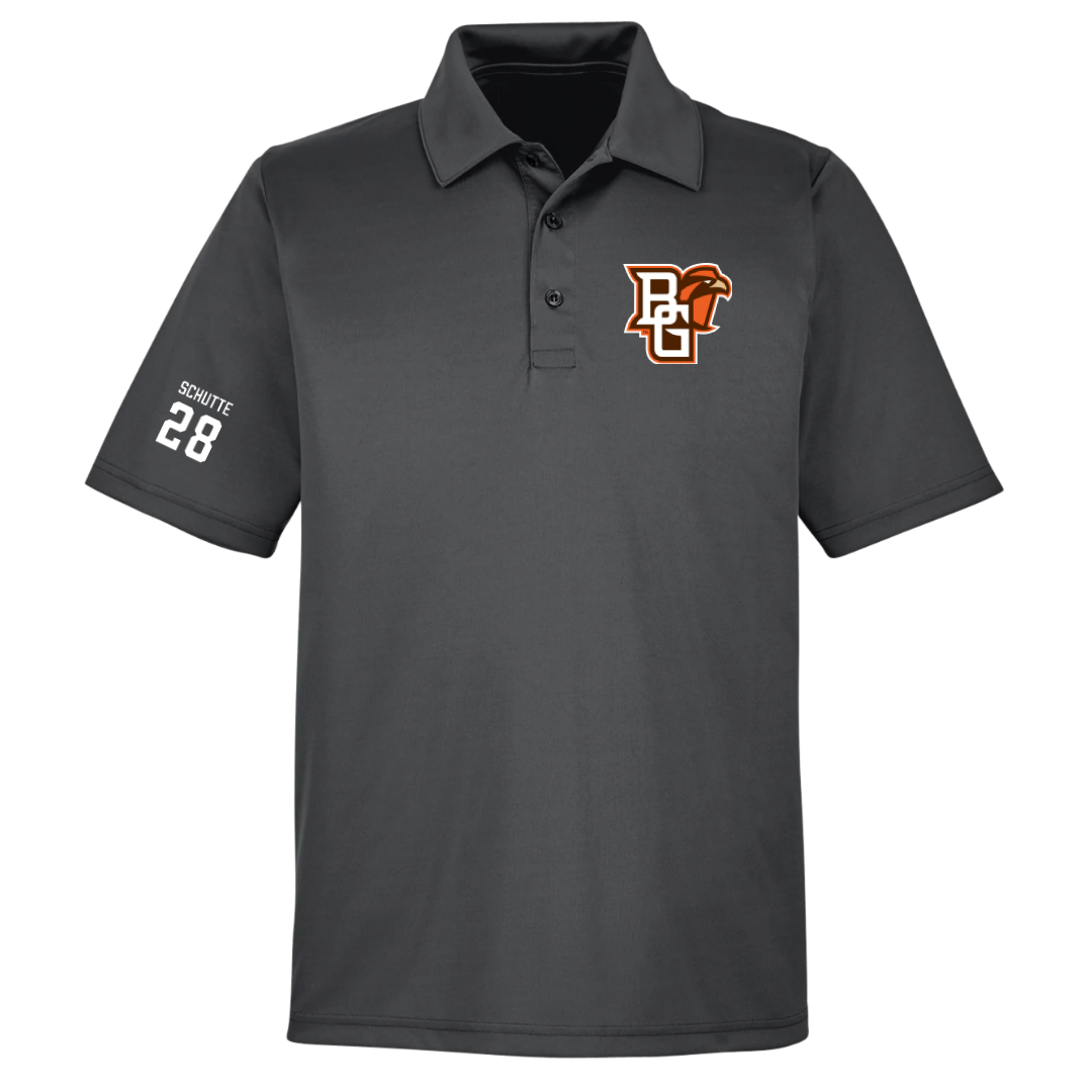 Bowling Green State University Soccer (M) Dark Gray Polo - #28 Will Schutte
