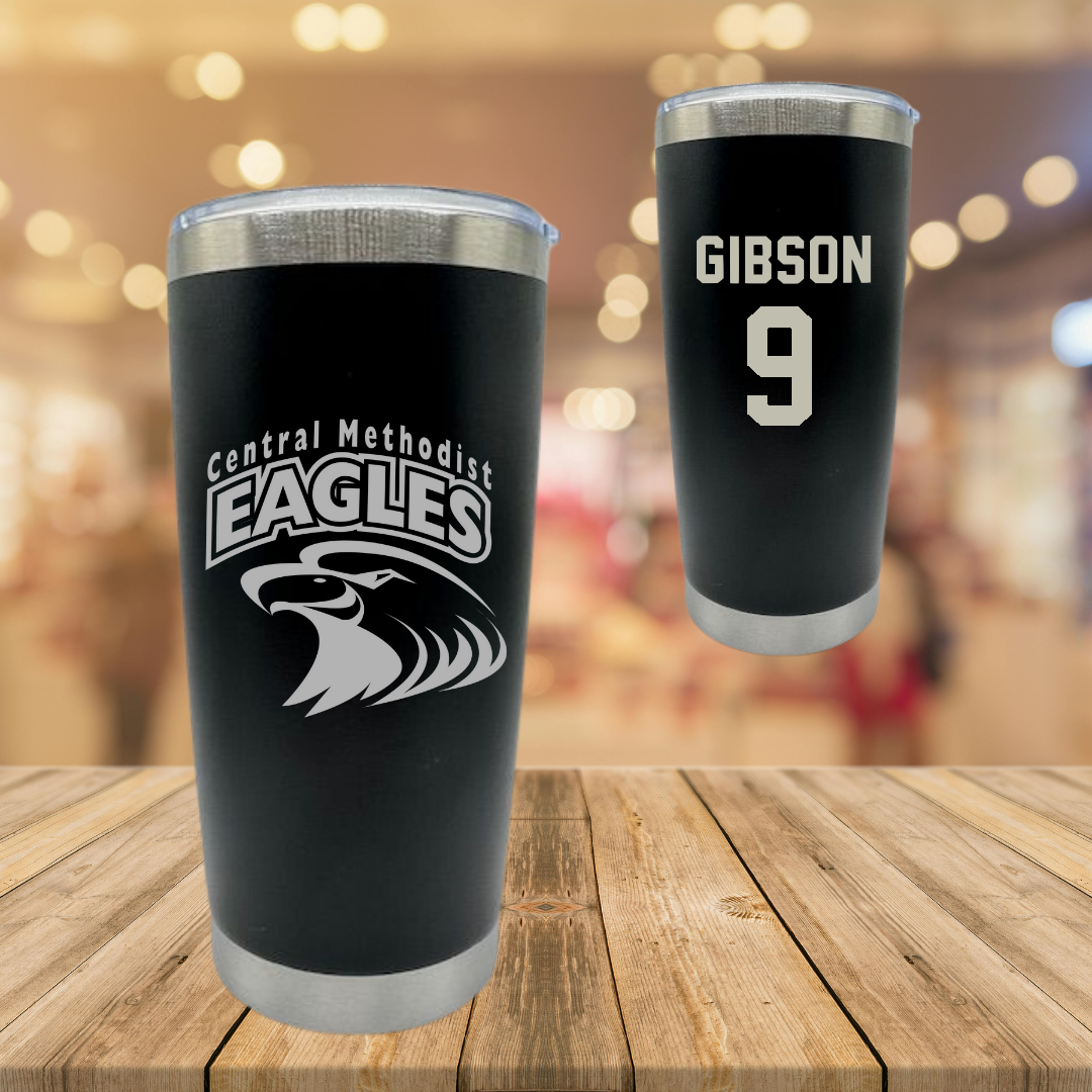 Central Methodist University Baseball Black Stainless Steel Tumbler - #9 Michael Gibson