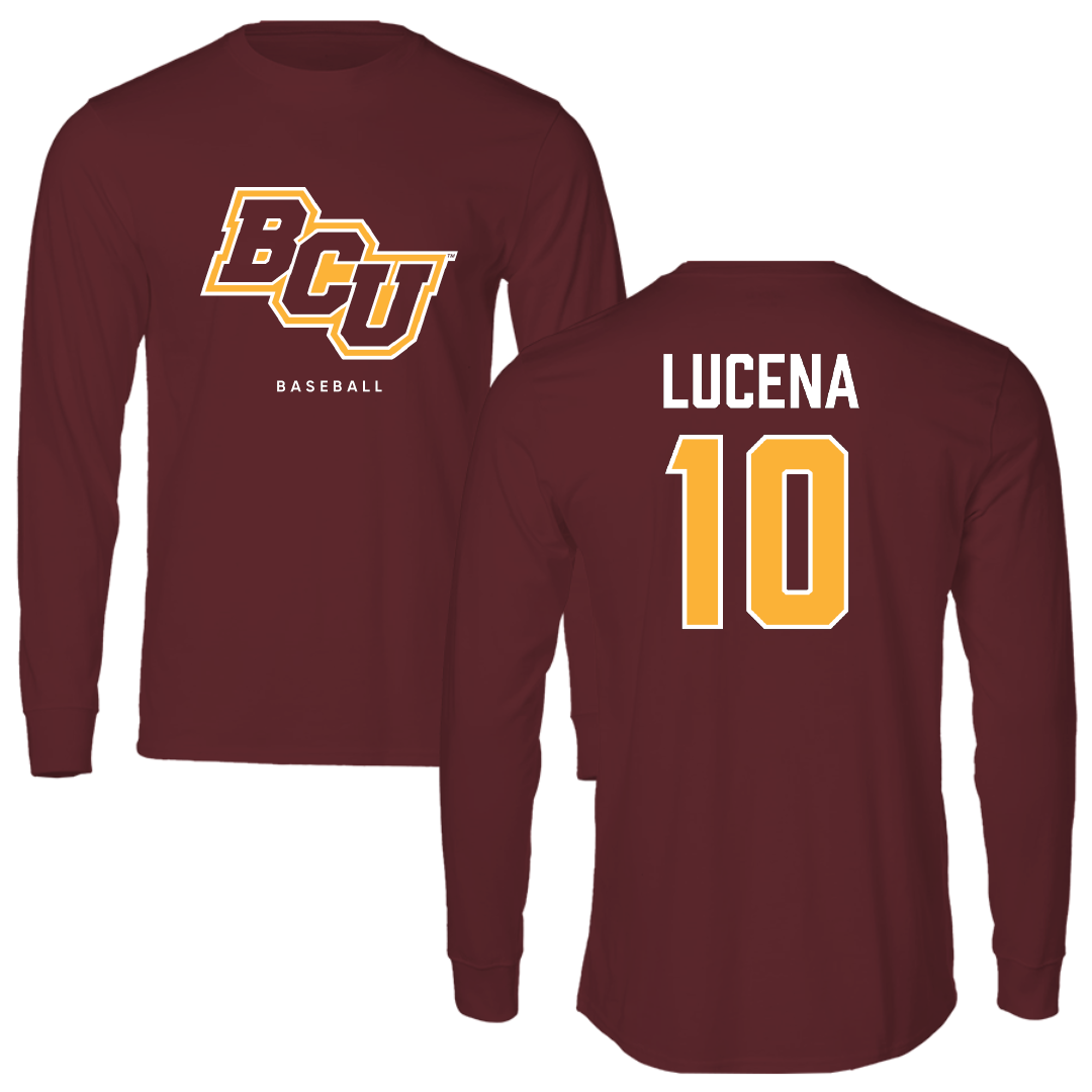 Bethune-Cookman University Baseball Maroon Long Sleeve - #10 Maikol Lucena