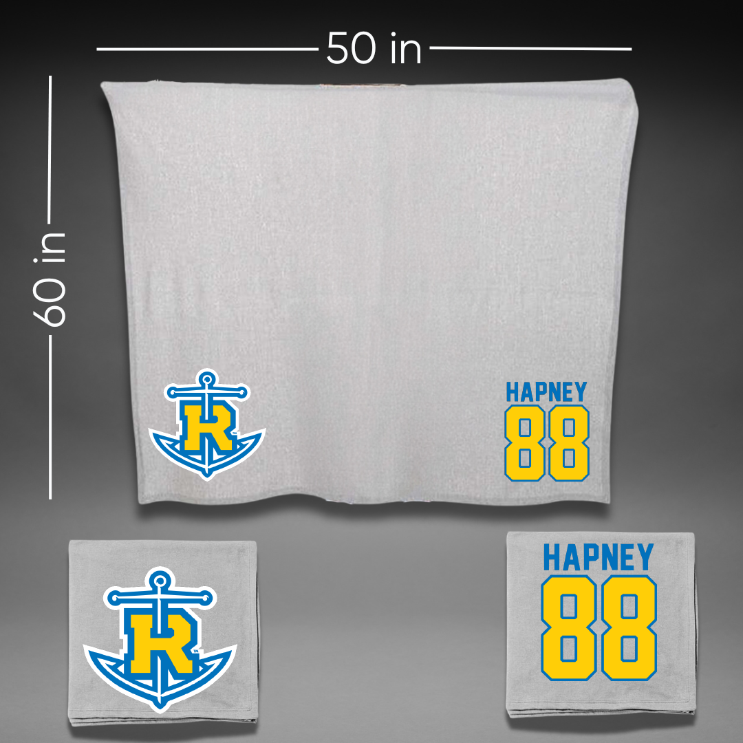 Rollins College Lacrosse Gray Blanket - #88 Frankie Hapney