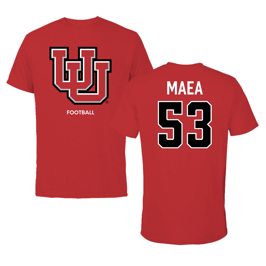 University of Utah Football Red Performance Tee - #53 Johnny Maea