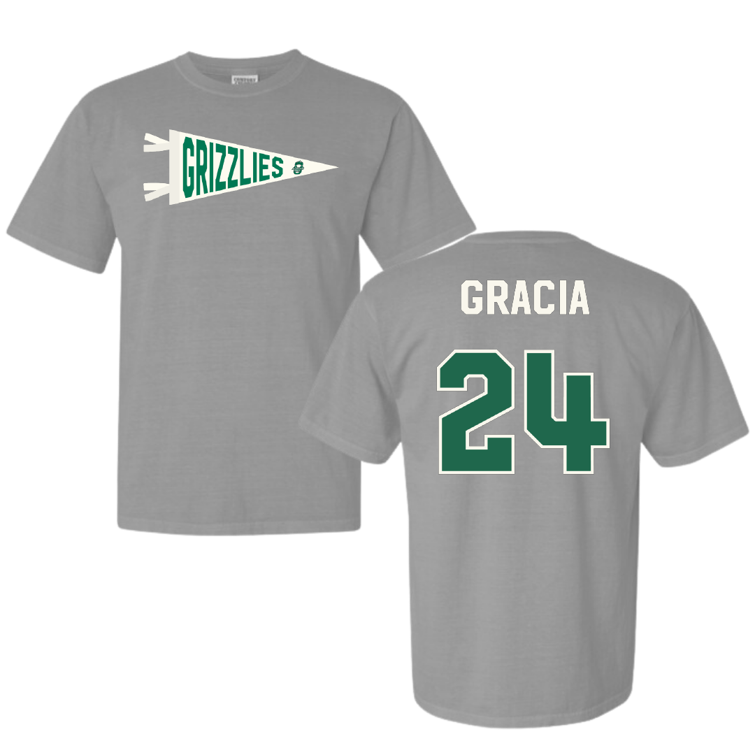 Adams State University Baseball Light Gray Pennant Comfort Colors Tee - #24 Chris Gracia