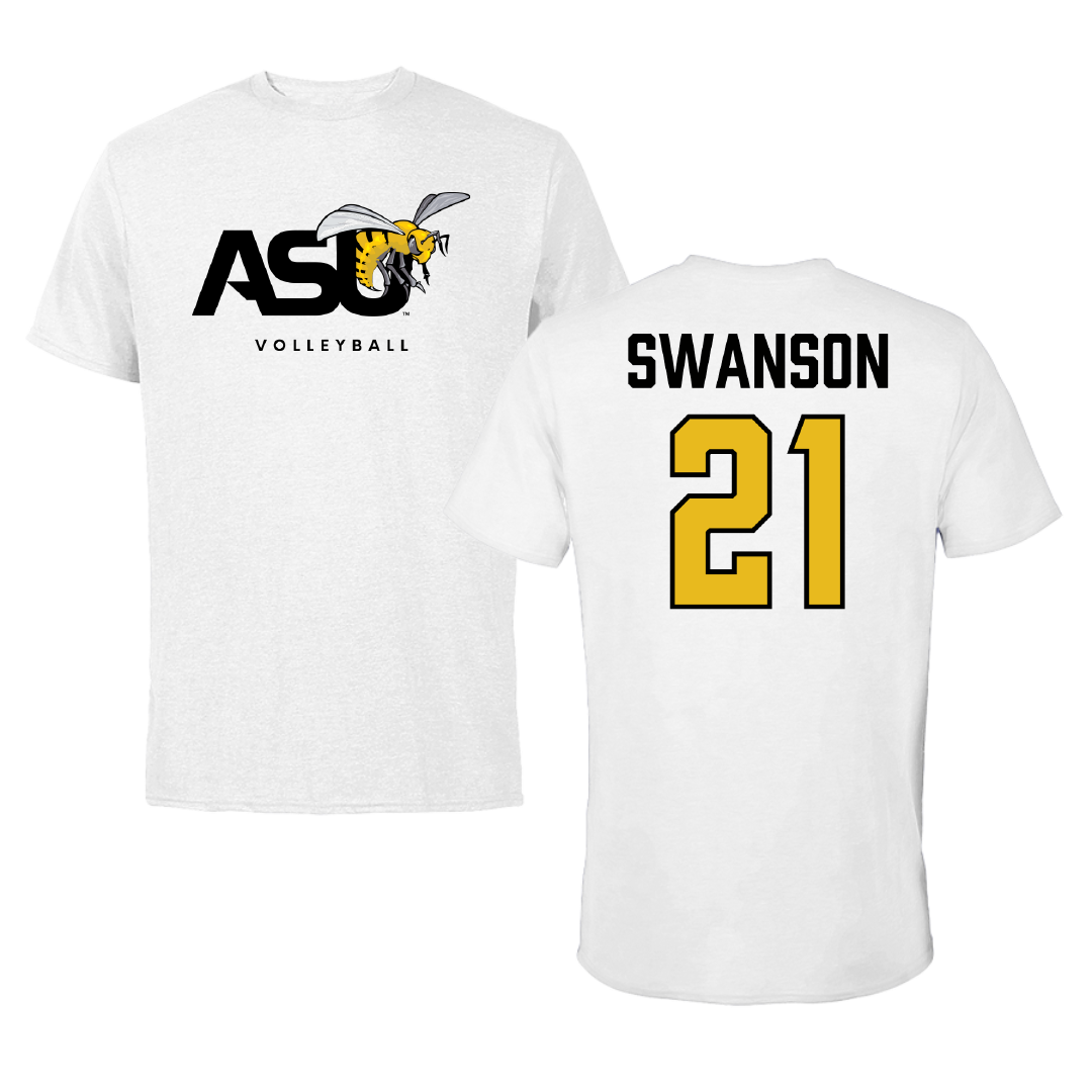 Alabama State University Volleyball (W) White ASU Tee - #21 Breanna Swanson