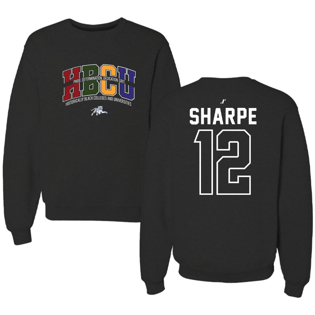 Jackson State University Football Black HBCU Crewneck - #12 Nireek Sharpe