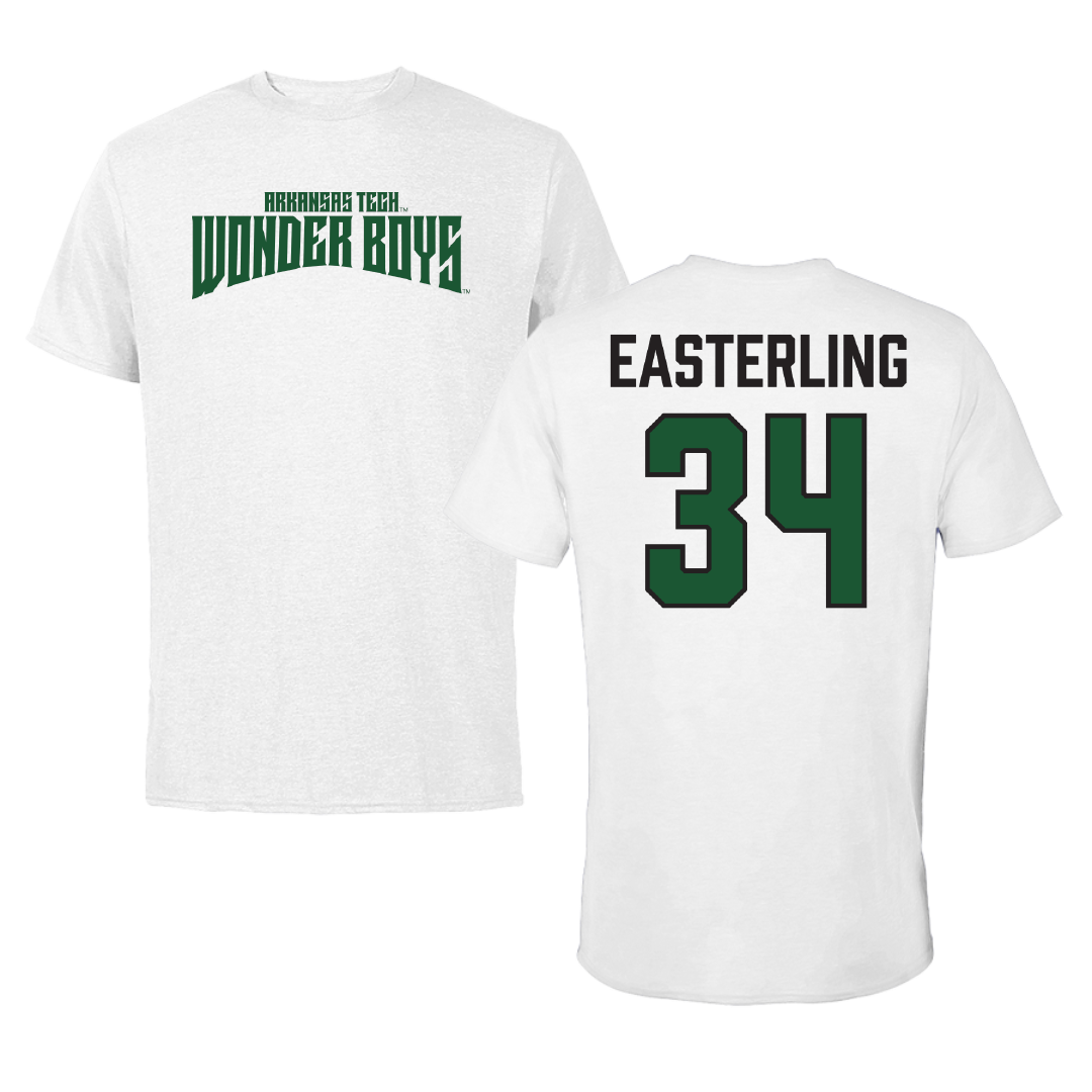 Arkansas Tech University Football White Classic WB Performance Tee - #34 Zachary Easterling