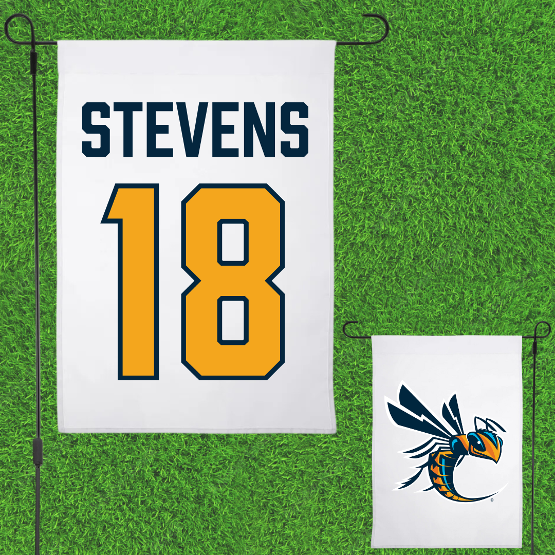 Cedarville University Baseball White Garden Flag - #18 DaVonn Stevens