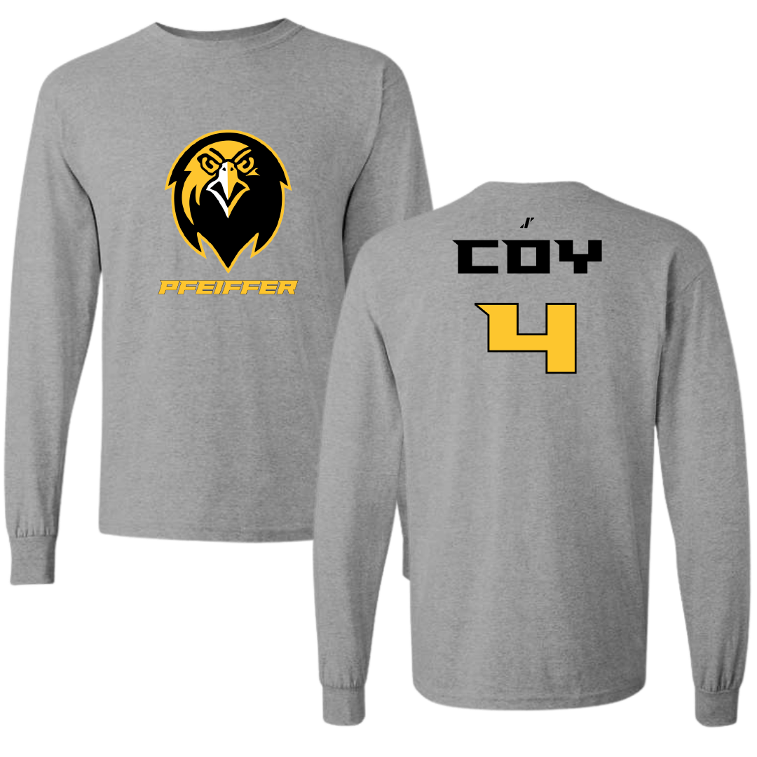 Pfeiffer University Baseball Sport Gray Long Sleeve - #4 Conner Coy