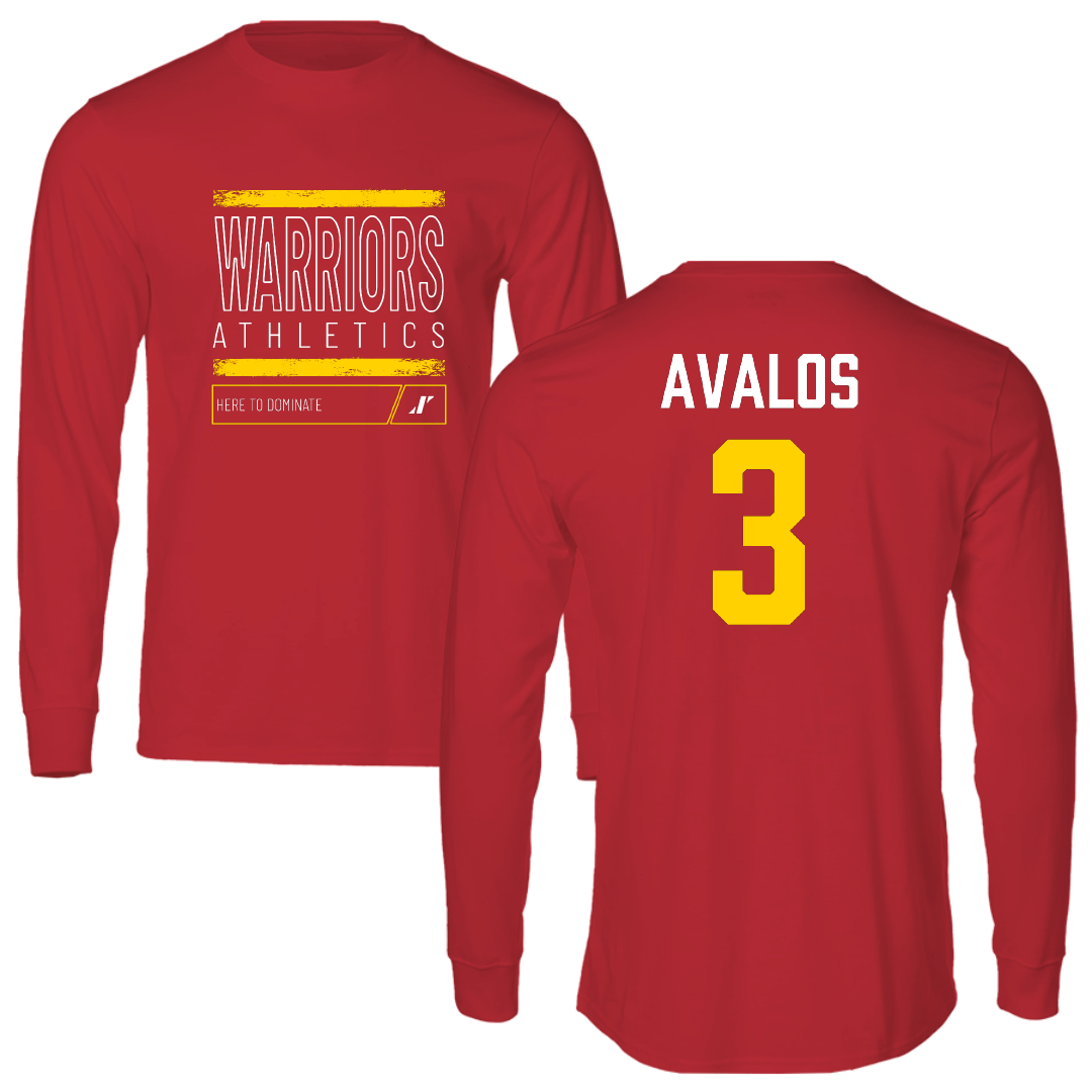 Stanislaus State Volleyball (W) Red Dominate Long Sleeve - #3 Ireland Avalos